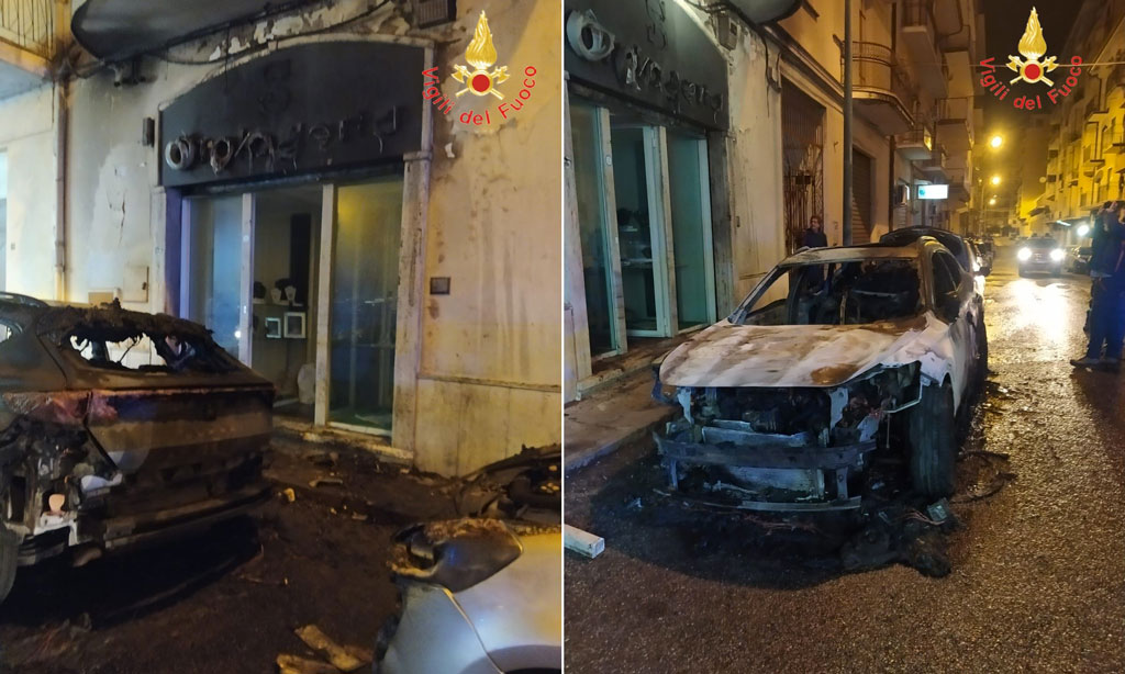 Lamezia, auto in fiamme in via Trento: disagi e danni ad attività commerciale - Video