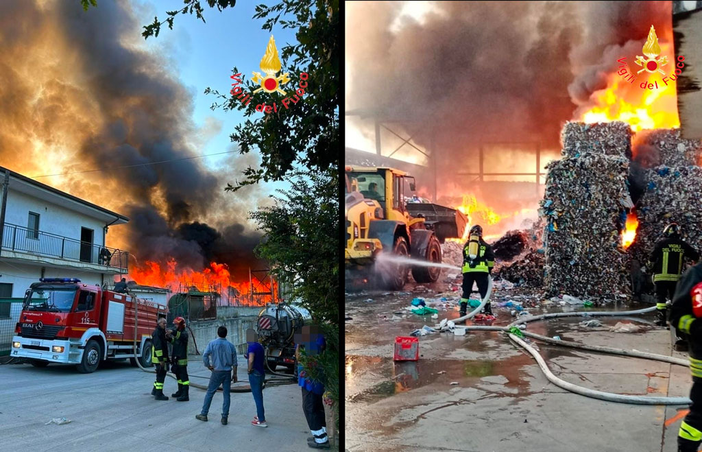 Incendio in azienda raccolta rifiuti a Tarsia, indagini in corso