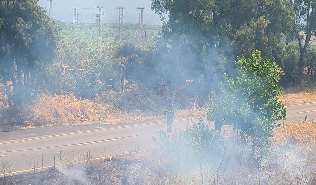Lamezia, incendio di arbusti e macchia mediterranea su rettifilo Bagni: strada riaperta al transito