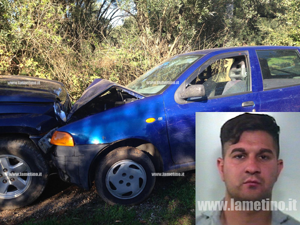 Lamezia: 28enne ruba auto ed ha incidente per sfuggire a carabinieri, arrestato	