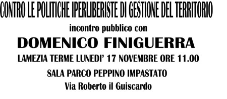 Finiguerra (L’Altra Calabria) lunedì a Lamezia