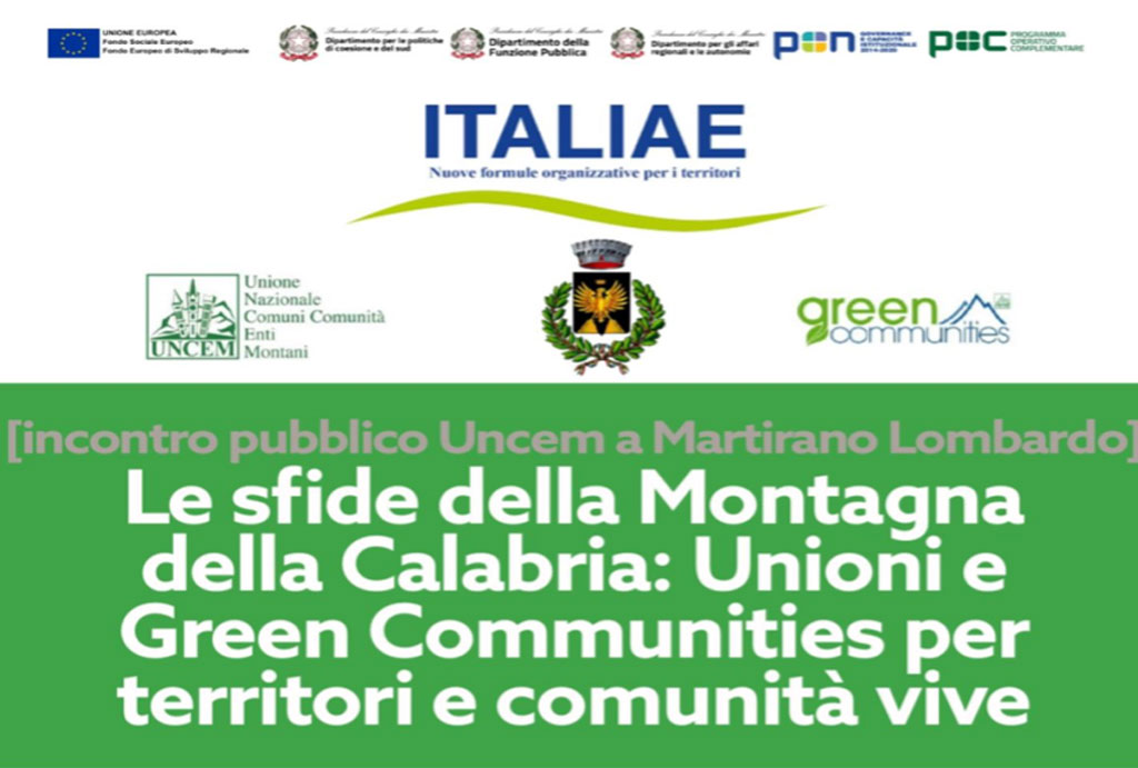 A Martirano Lombardo incontro su “Le sfide della Montagna della Calabria” il 28 settembre