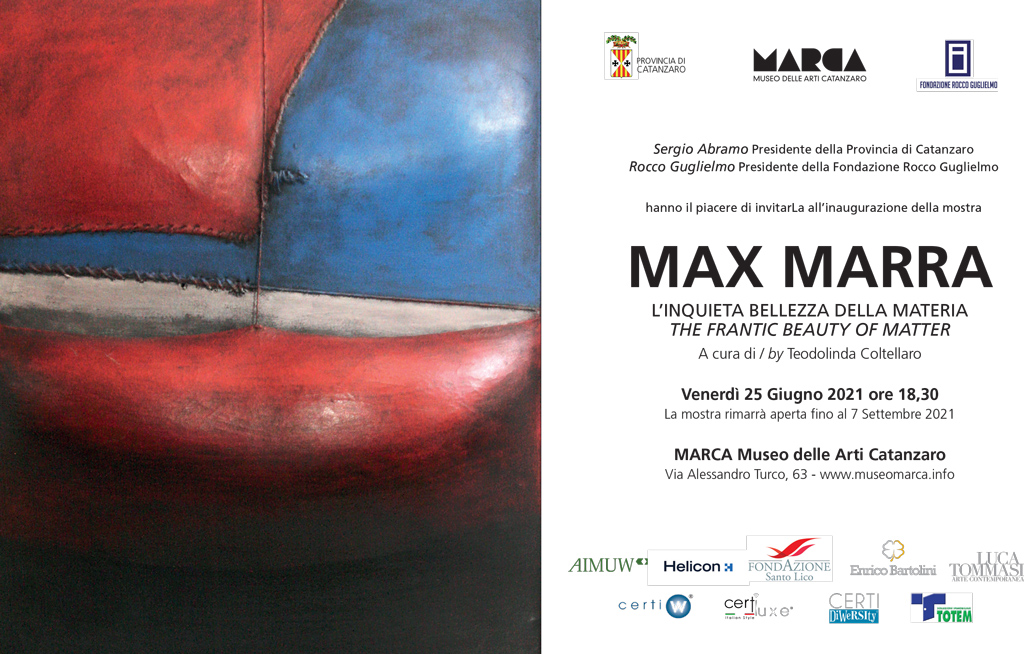 "Max Marra. L'inquieta bellezza della materia": dal 25 giugno al 7 settembre ala Museo Marca di Catanzaro