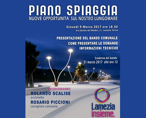 Lamezia, consigliere Piccioni promuove incontro pubblico su Piano Spiaggia e bando comunale il 9 marzo