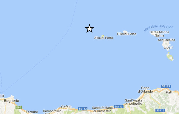 Tre scosse di terremoto alle Isole Eolie, la più forte di 3.8