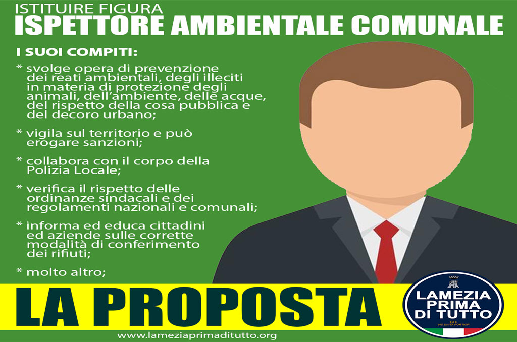 Lamezia, Gianturco: "Istituire figura dell’Ispettore Ambientale Comunale"