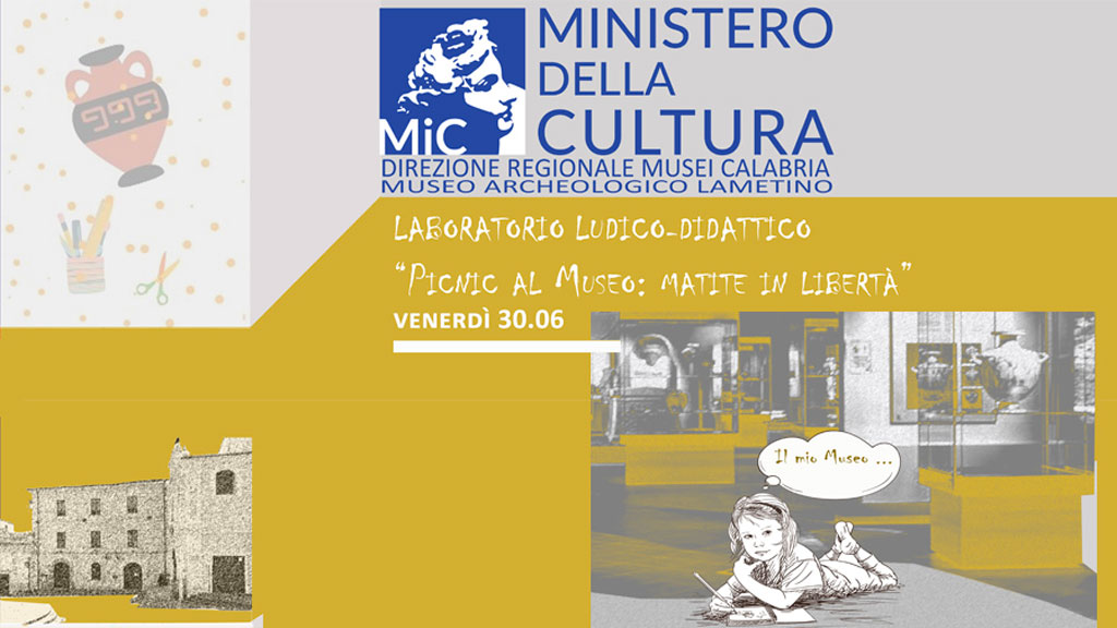 Lamezia, “Picnic al museo. Matite in libertà” il 30 giugno al Museo archeologico