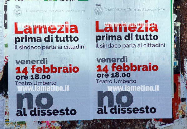 Lamezia: Il Sindaco incontra venerdì i cittadini al teatro Umberto per spiegare la sua linea contro dissesto