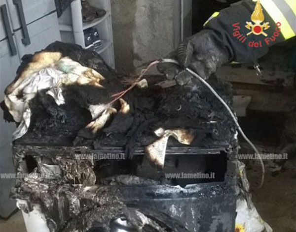 Lamezia: lavatrice prende fuoco in appartamento di contrada Piombo, famiglia in salvo