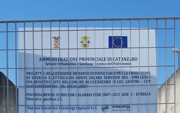 Consegnati lavori impianto fotovoltaico a Giovino