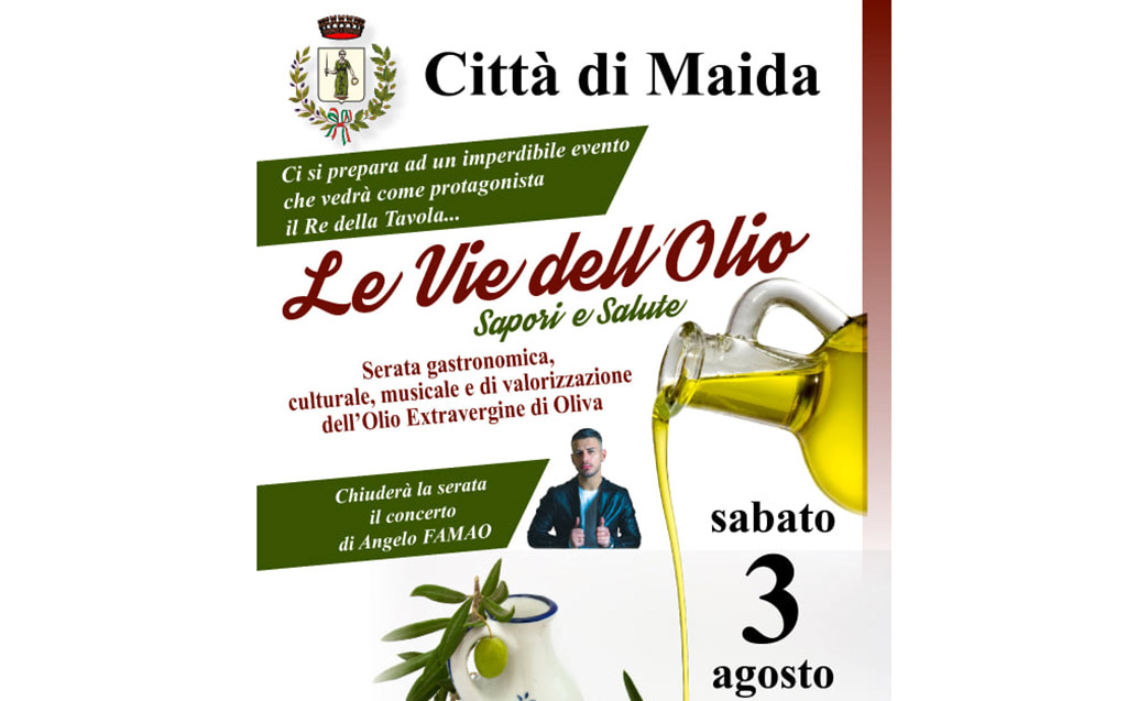 Tutto pronto per “Le vie dell’olio” il 3 agosto a Maida