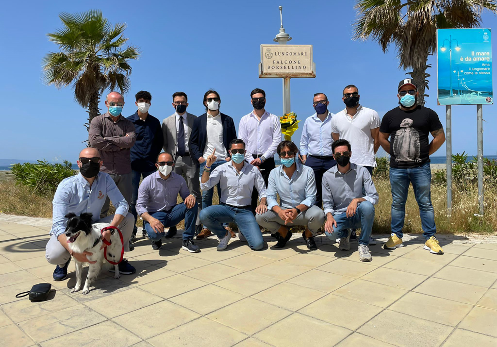 Strage di Capaci, omaggio della Lega Lamezia sul lungomare intitolato a Falcone e Borsellino
