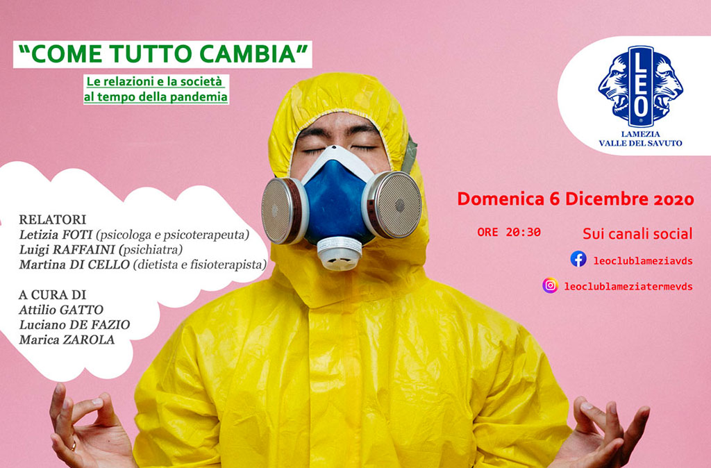Covid, convegno online del Leo Club Lamezia Valle del Savuto sul cambiamento degli stili di vita