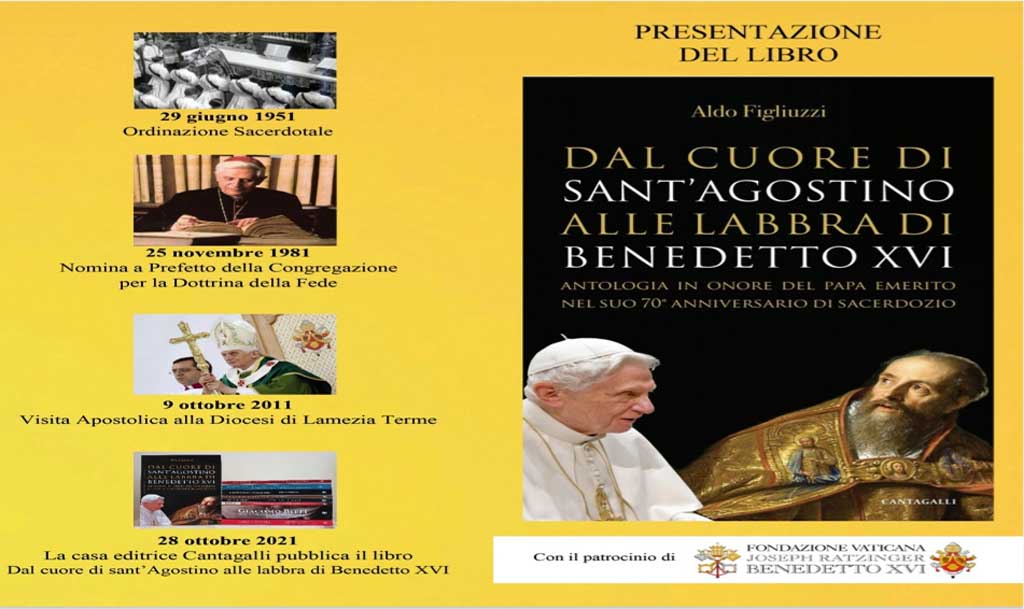 Lamezia, presentazione del volume di don Aldo Figliuzzi "Dal cuore di sant’Agostino alle labbra di Benedetto XVI" il 25 novembre