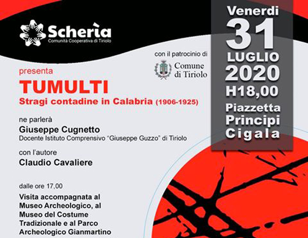"Tumulti, stragi di contadini in Calabria", a Tiriolo presentazione del libro del sociologo Cavaliere 