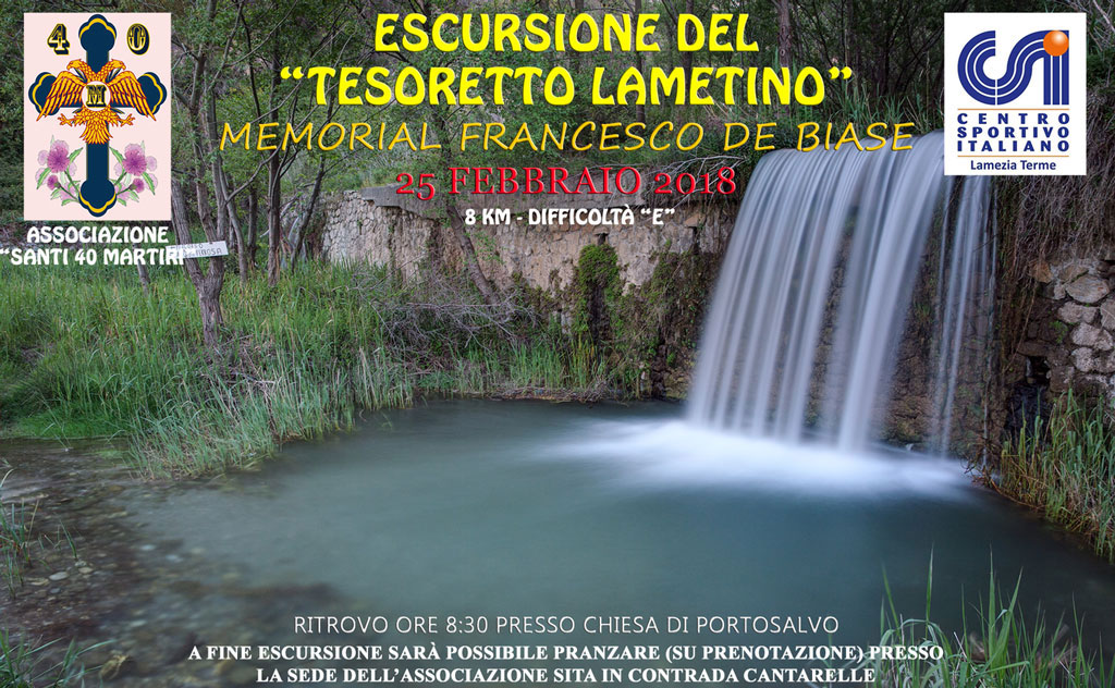 Lamezia, domenica escursione alla scoperta del "Tesoretto Lametino" dedicata a Francesco De Biase