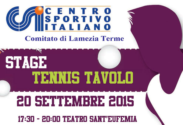 Lamezia: domenica 20 settembre stage di tennis tavolo 