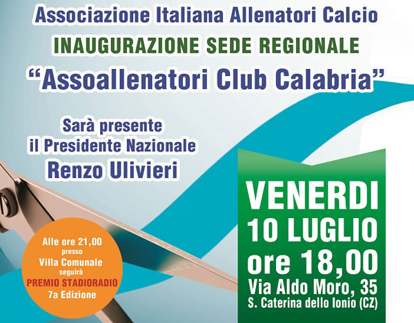Il 10 luglio inaugurazione Sede Regionale A.I.A.C. Calabria