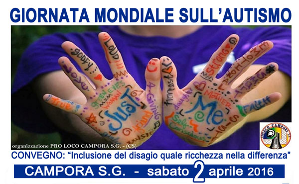 Giornata mondiale sulla sensibilizzazione dell’autismo a Campora San Giovanni