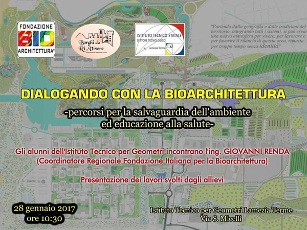Lamezia, "Dialogando con la bioarchitettura" il 28 gennaio all’Istituto tecnico per geometri