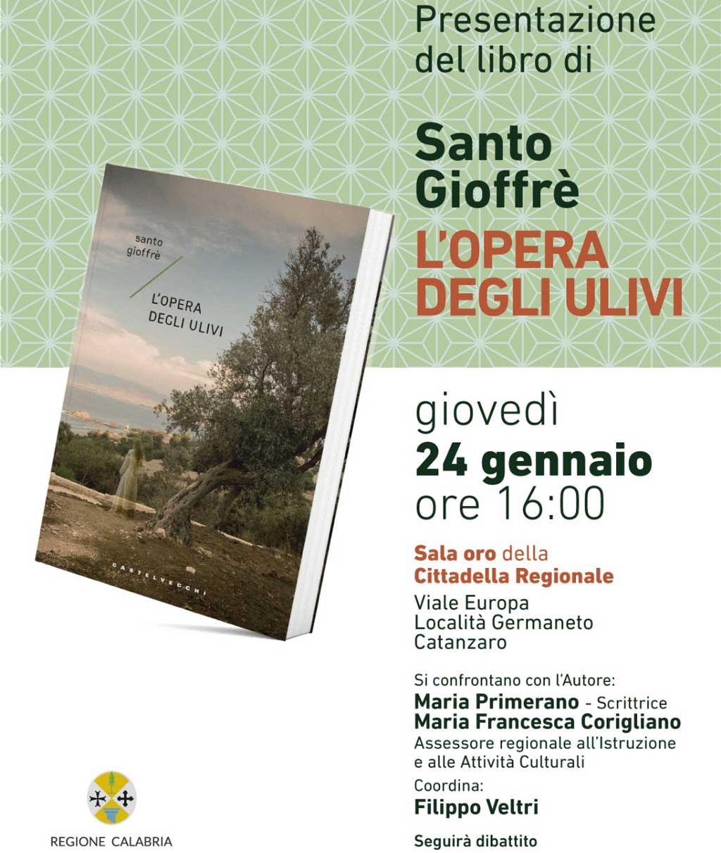 Presentazione "L'opera degli ulivi" di Santo Gioffrè alla cittadella il 24 gennaio