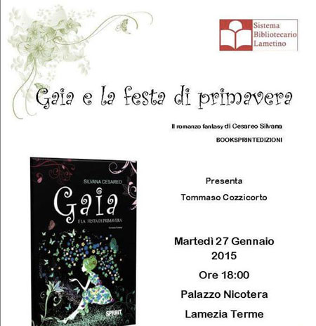 Lamezia: Martedì 27 presentazione  libro "Gaia e la Festa di Primavera"