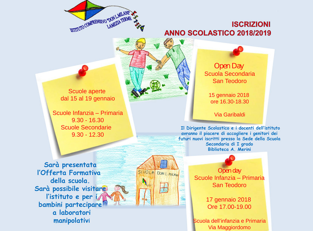 Lamezia, open day all’istituto comprensivo Don Milani dal 15 al 19 gennaio