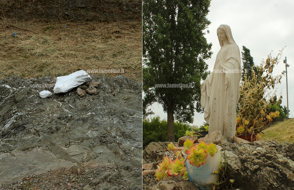 Lamezia, torna al suo posto la statua della Madonnina nel parco Mastroianni: era stata ritrovata in frantumi