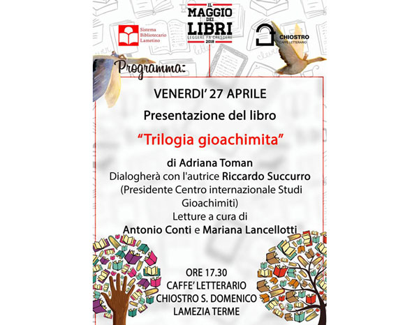 Lamezia, "Trilogia gioachimita" di Adriana Toman: il 27 aprile la presentazione