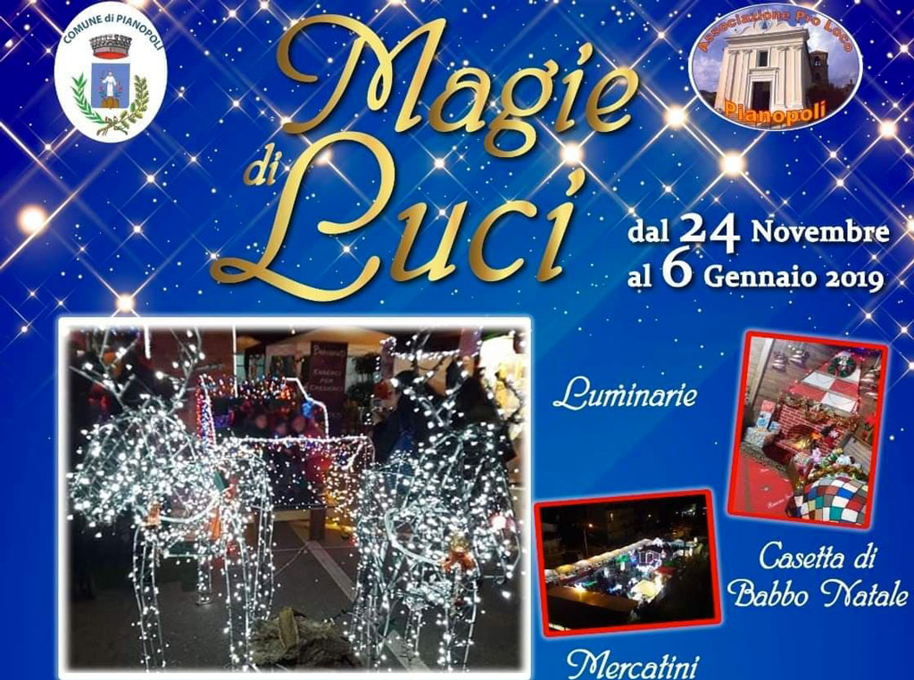 Tutto pronto per "Magie di Luci" dal 24 novembre a Pianopoli