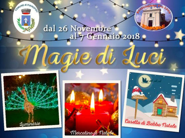 Pianopoli si prepara al Natale con la manifestazione “Magie di Luci”