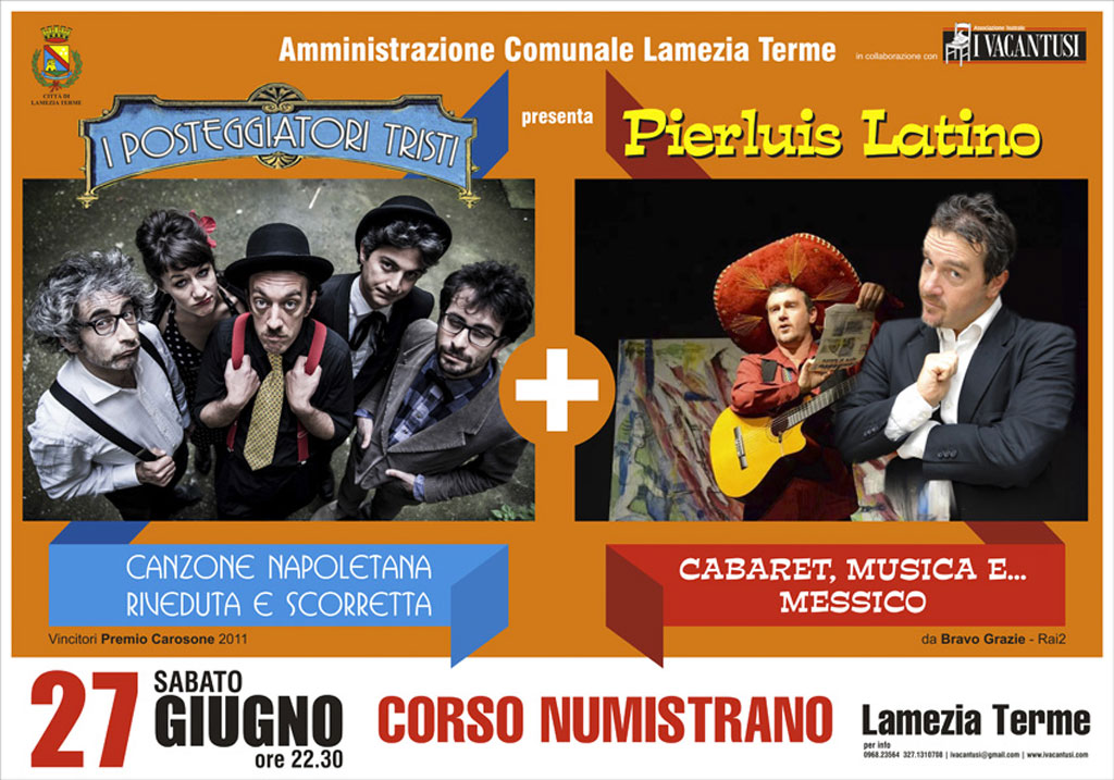 Lamezia: festività San Pietro e Paolo, il 27 doppio spettacolo di Musica e Cabaret
