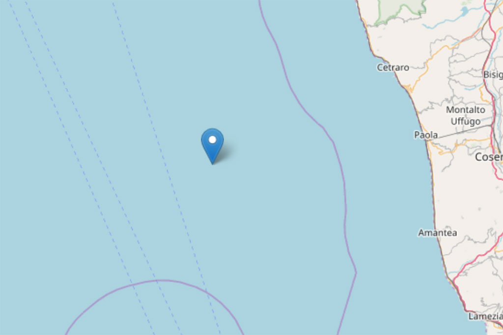 Scossa di magnitudo 3.6 nel mar Tirreno meridionale