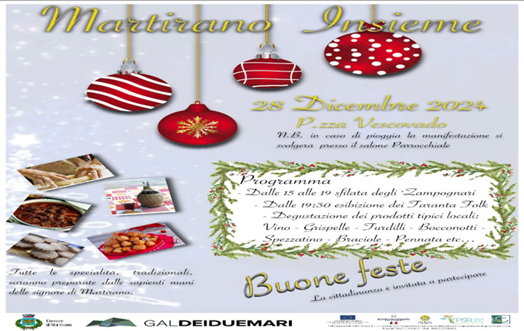 Zampognari, gruppo folkoristico e cibo tipico per festeggiare il nuovo anno a Martirano
