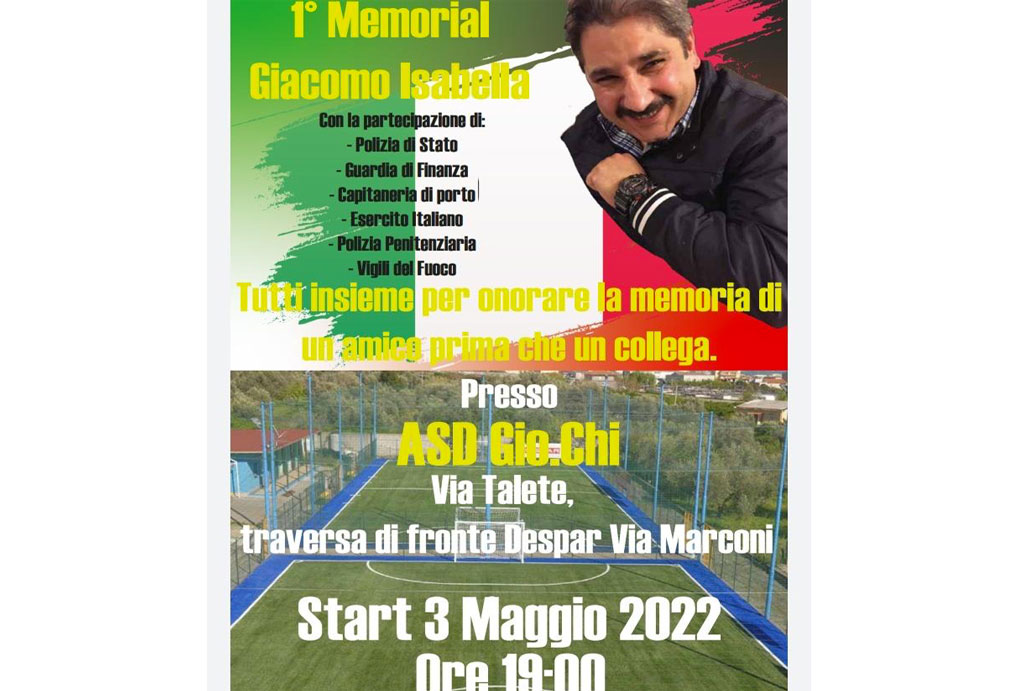Lamezia, il 3 maggio il 1° Memorial "Giacomo Isabella"