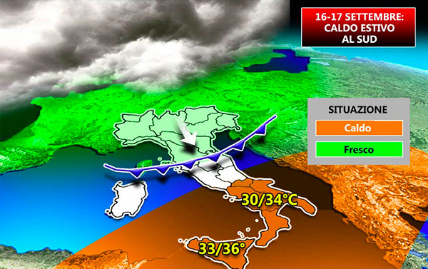 Ancora caldo estivo in Calabria con punte di 34°, peggioramento da metà settimana