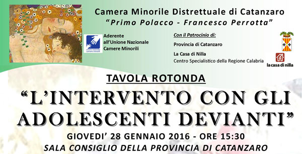 Camera Minorile di Catanzaro, tavola rotonda su adolescenti devianti