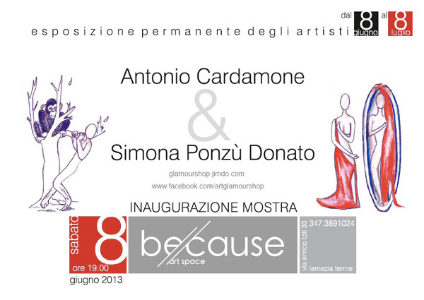 Lamezia: L'otto giugno inaugurazione mostra degli artisti Antonio Cardamone e Simona Ponzù Donato
