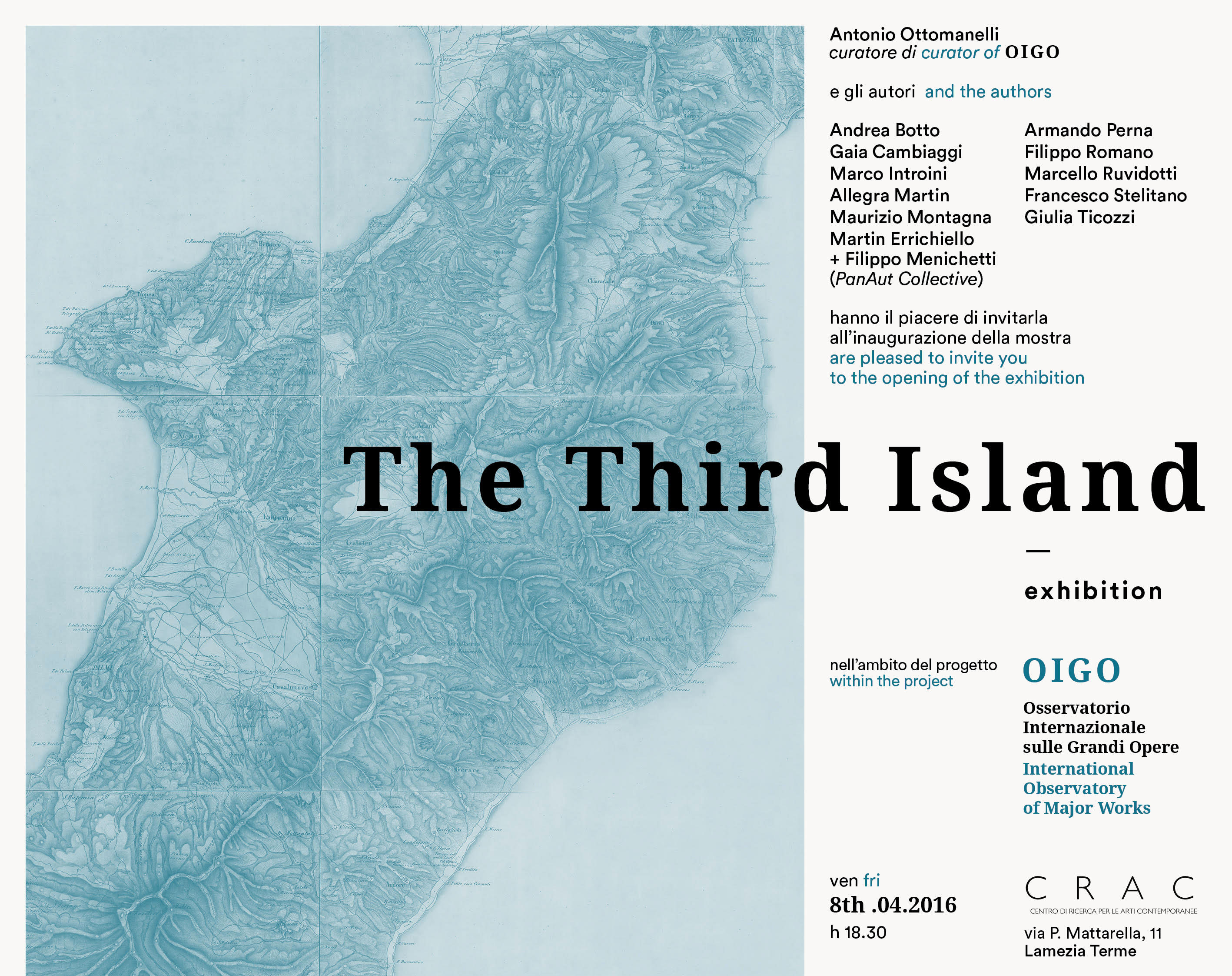 Lamezia: “The Third Island”, la mostra sul territorio calabrese al Crac