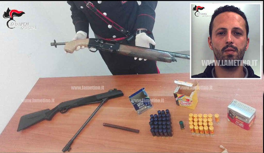 Lamezia: nascondeva un fucile clandestino e diverse munizioni, arrestato 31enne