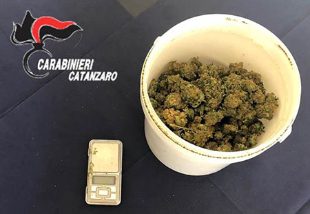 Giovane trovato con marijuana in casa nel Catanzarese 