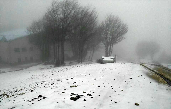 Arrivano le prime nevicate in Calabria, imbiancata la vetta più alta della Sila