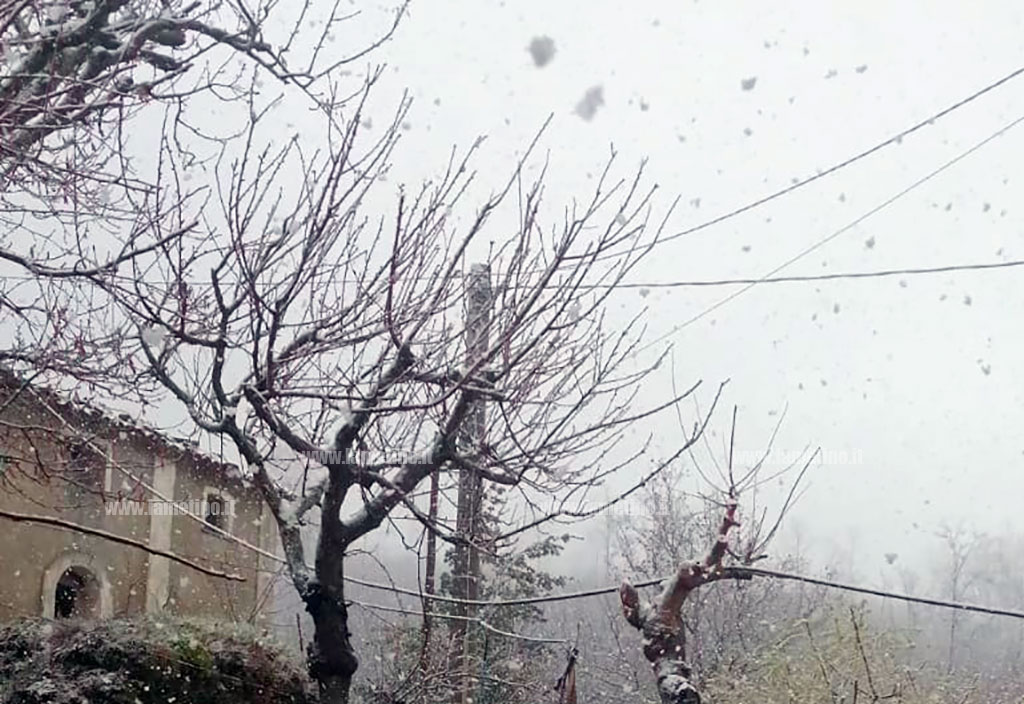 Maltempo, pioggia e temperature in calo in Calabria: fiocchi di neve anche nell'hinterland lametino