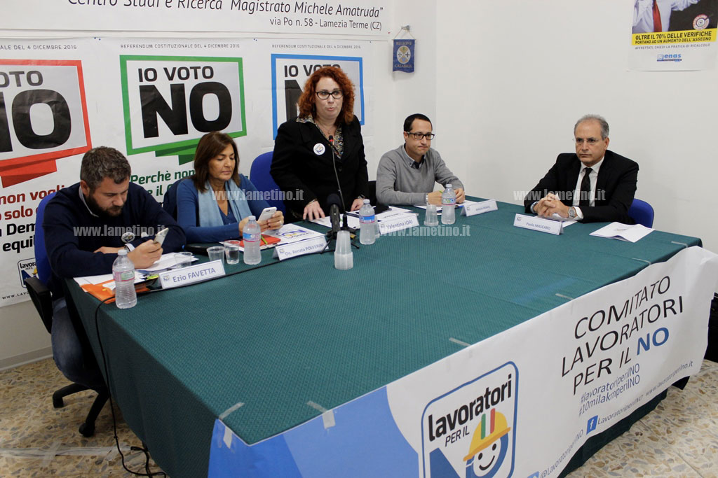Lamezia, Polverini per il No al referendum: "La  costituzione appartiene ai cittadini"