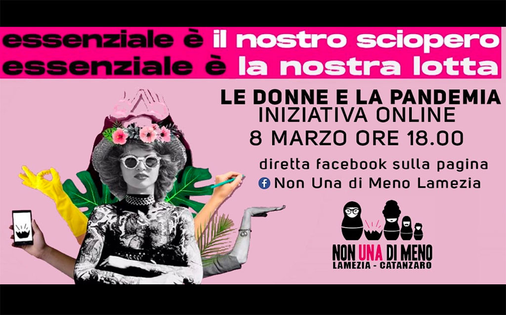 Lamezia, iniziativa on-line di "Non una di meno" in occasione dell'8 marzo 
