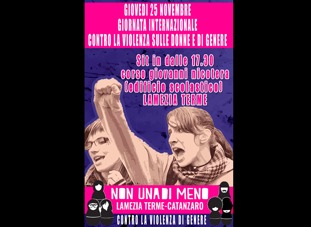 Lamezia, il 25 novembre sit-in di “Non una di meno” contro violenza sulle donne e di genere