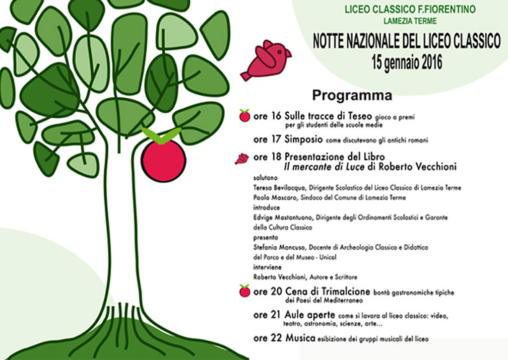 Lamezia: notte bianca del liceo classico, il 15 presentazione "Il mercante di luce" di Vecchioni