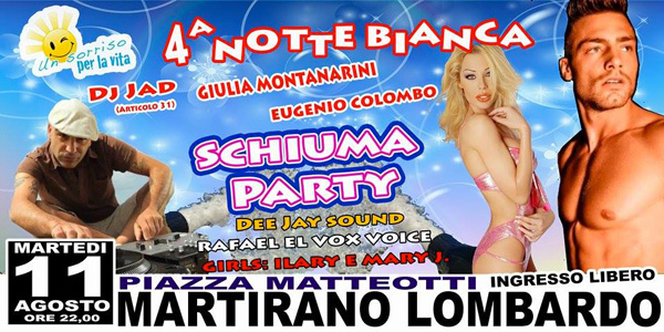 "Un Sorriso per la Vita" presenta la Notte Bianca a Martirano Lombardo l’11 agosto