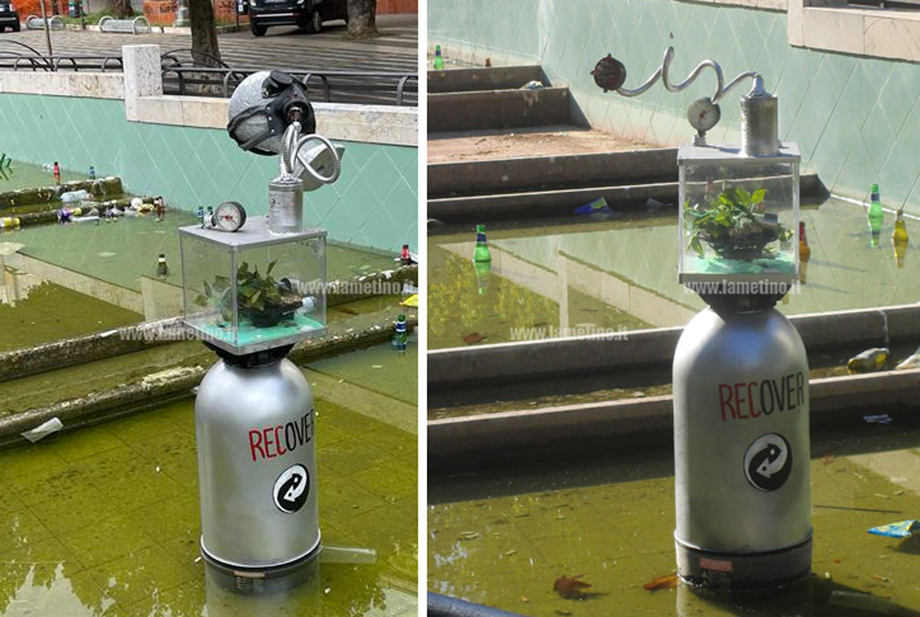 Lamezia, vandalizzata l'opera "RecOver" in piazza Mercato Vecchio