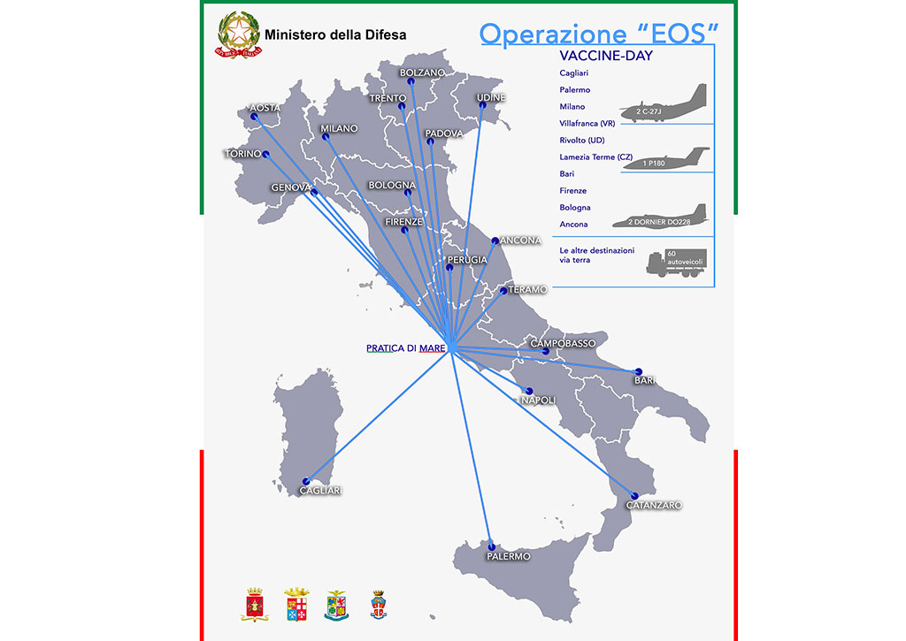 Covid, al via operazione "Eos" per distribuzione dei vaccini: in Calabria le dosi arriveranno all'aeroporto di Lamezia